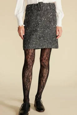 Amour Vert Ira Mini Skirt BlackHerringbone Discount