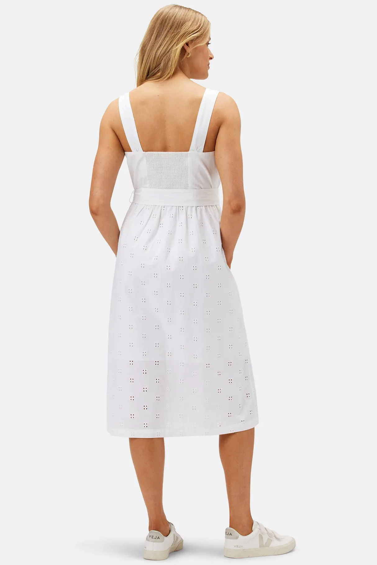 Amour Vert Irene Organic Cotton Eyelet Dress White Online