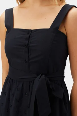 Amour Vert Irene Organic Cotton Eyelet Dress Black Hot