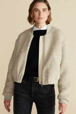 Amour Vert Jarrel Sherpa Bomber Jacket Natural Hot