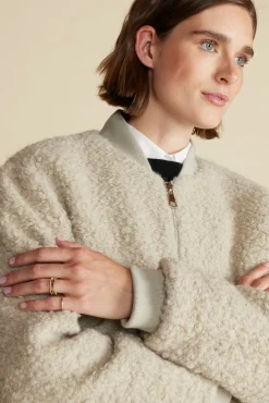 Amour Vert Jarrel Sherpa Bomber Jacket Natural Hot