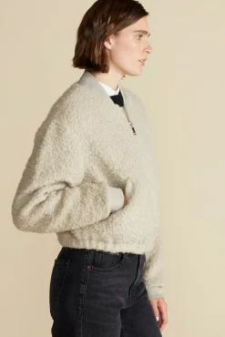 Amour Vert Jarrel Sherpa Bomber Jacket Natural Hot