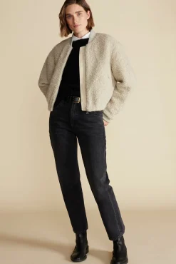 Amour Vert Jarrel Sherpa Bomber Jacket Natural Hot
