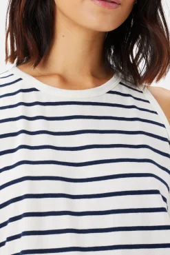 Amour Vert Jillian Organic Cotton Tank IvoryNavyStripe Discount