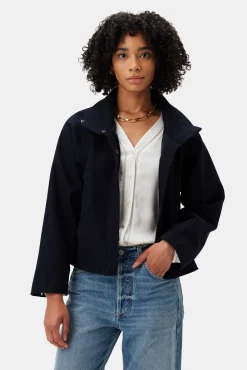 Amour Vert Joelle Wool Twill Jacket DarkNavy Discount