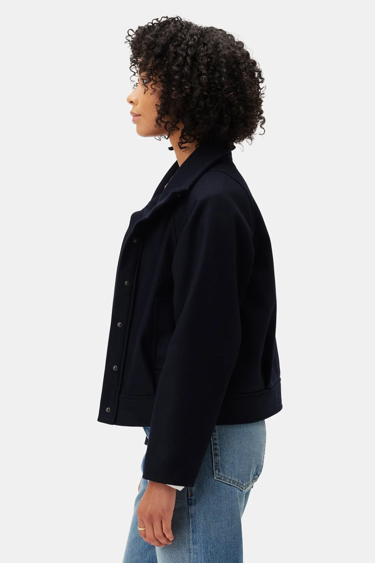 Amour Vert Joelle Wool Twill Jacket DarkNavy Discount