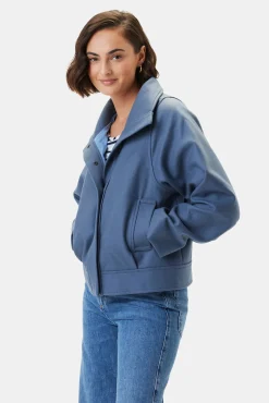 Amour Vert Joelle Wool Twill Jacket Horizon New