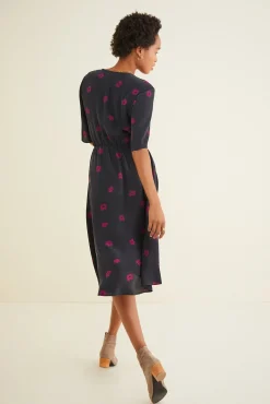 Amour Vert Joselle Silk Dress PineIvory Clearance
