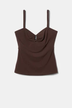 Amour Vert Josie Stretch Knit Tank Espresso Discount