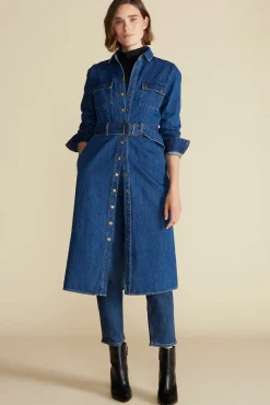Amour Vert Joyce Denim Shirt Dress IndigoBlue New