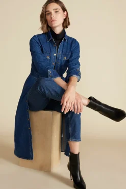 Amour Vert Joyce Denim Shirt Dress IndigoBlue New