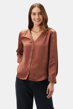 Amour Vert Kali Button Front Blouse Cafe Outlet
