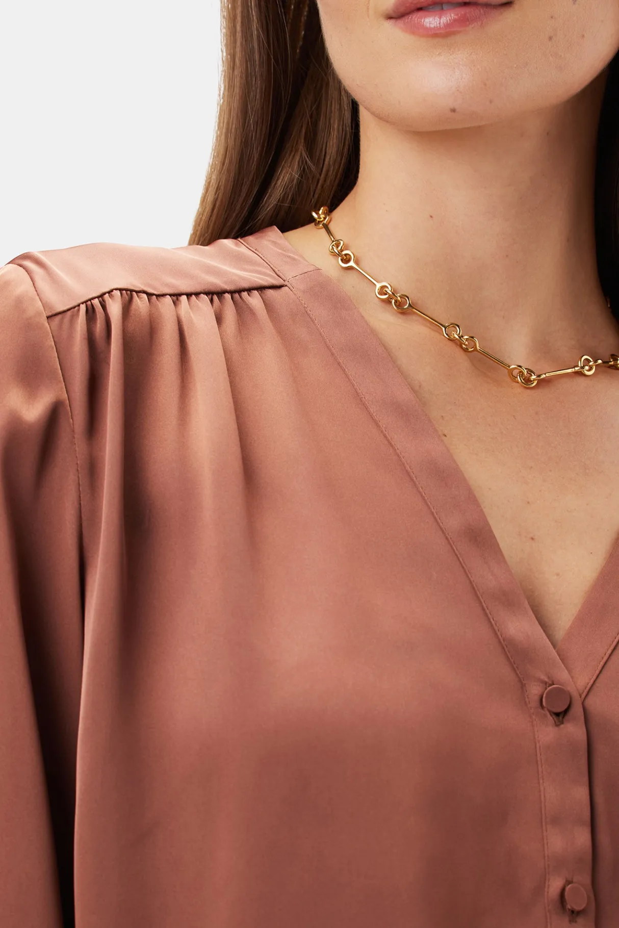Amour Vert Kali Button Front Blouse Cafe Outlet