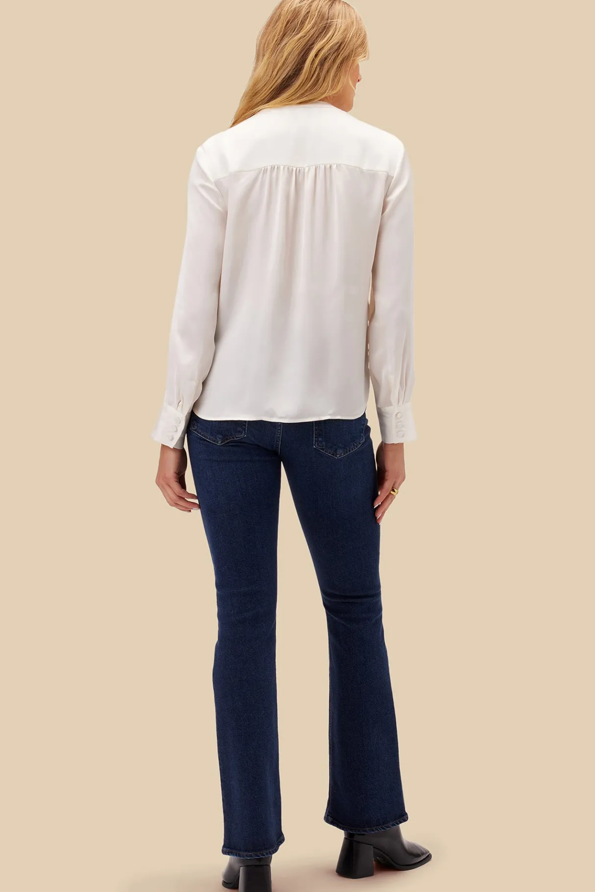 Amour Vert Kali Button Front Blouse Ivory New