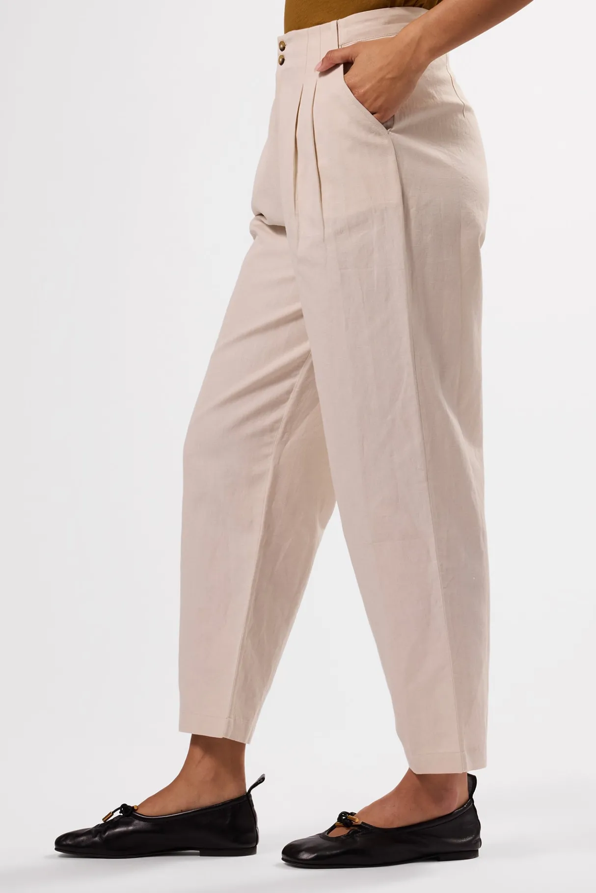 Amour Vert Larisa Cotton Linen Pant Natural Best