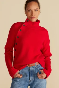 Amour Vert Leonie Turtleneck Sweater Red Best