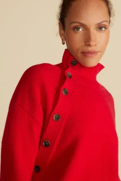 Amour Vert Leonie Turtleneck Sweater Red Best