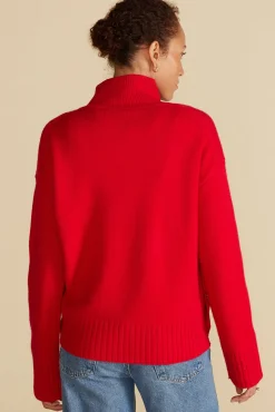 Amour Vert Leonie Turtleneck Sweater Red Best