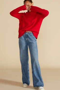 Amour Vert Leonie Turtleneck Sweater Red Best