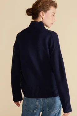 Amour Vert Leonie Turtleneck Sweater NavyBlue Best