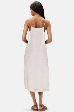 Amour Vert Lilly Pilly Kai Organic Linen Slip Dress Oatmeal Hot