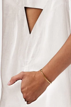 Amour Vert Lilly Pilly Kai Organic Linen Slip Dress Oatmeal Hot