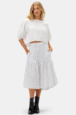 Amour Vert Lilly Pilly Lola Organic Linen Skirt PolkaDots Online