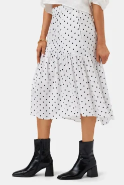 Amour Vert Lilly Pilly Lola Organic Linen Skirt PolkaDots Online