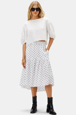 Amour Vert Lilly Pilly Lola Organic Linen Skirt PolkaDots Online