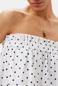 Amour Vert Lilly Pilly Pippa Organic Linen Top PolkaDots Sale