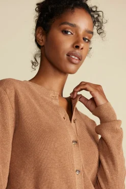 Amour Vert Lily Cardigan Sweater Tan New