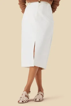 Amour Vert Lina Organic Cotton Skirt Ivory Discount
