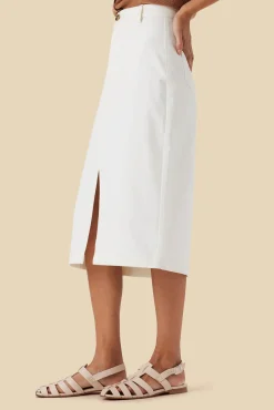 Amour Vert Lina Organic Cotton Skirt Ivory Discount