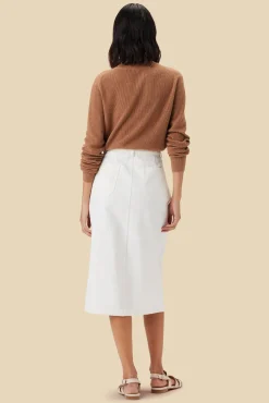 Amour Vert Lina Organic Cotton Skirt Ivory Discount
