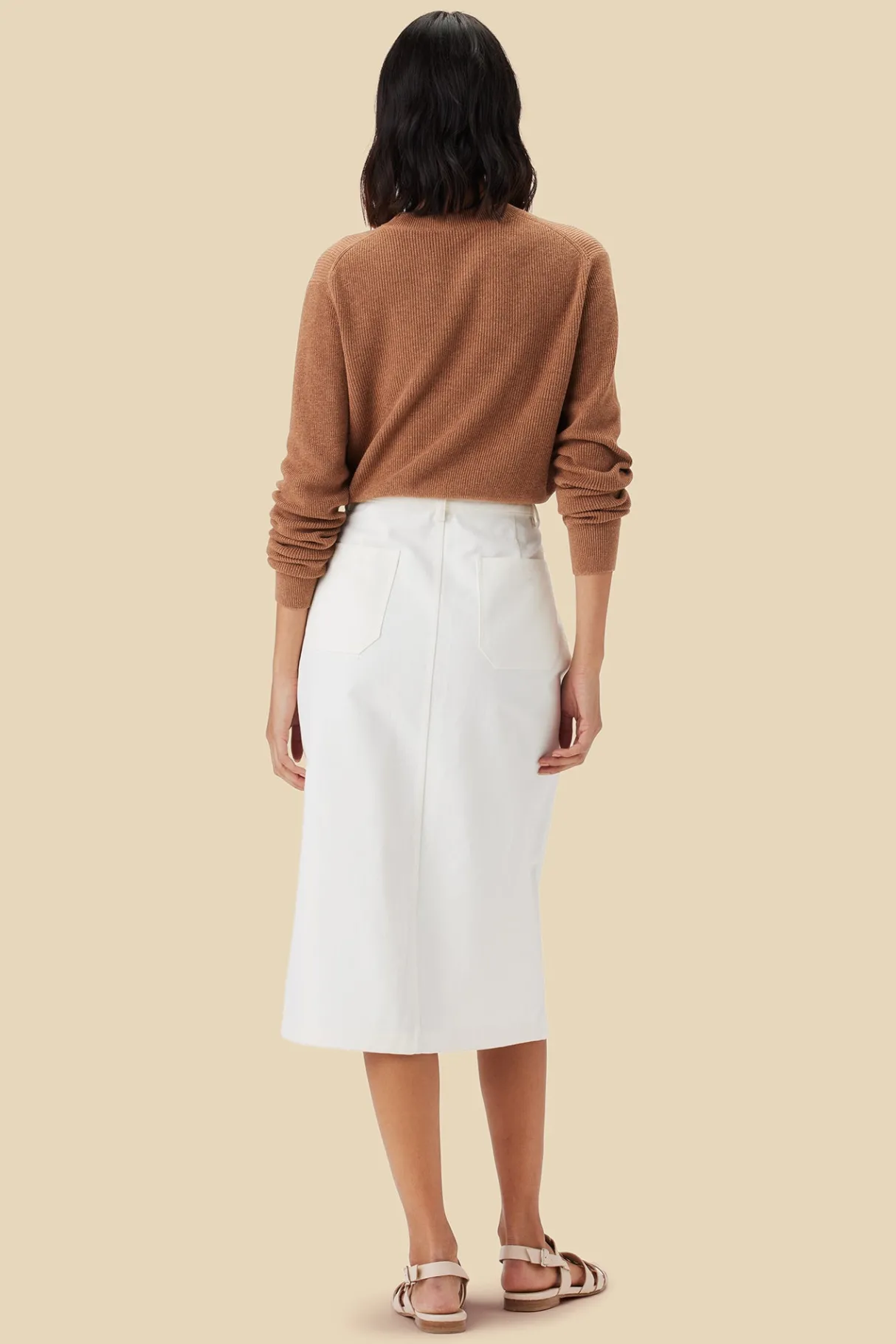 Amour Vert Lina Organic Cotton Skirt Ivory Discount