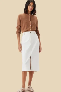 Amour Vert Lina Organic Cotton Skirt Ivory Discount