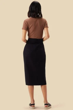 Amour Vert Lina Organic Cotton Skirt Black Fashion