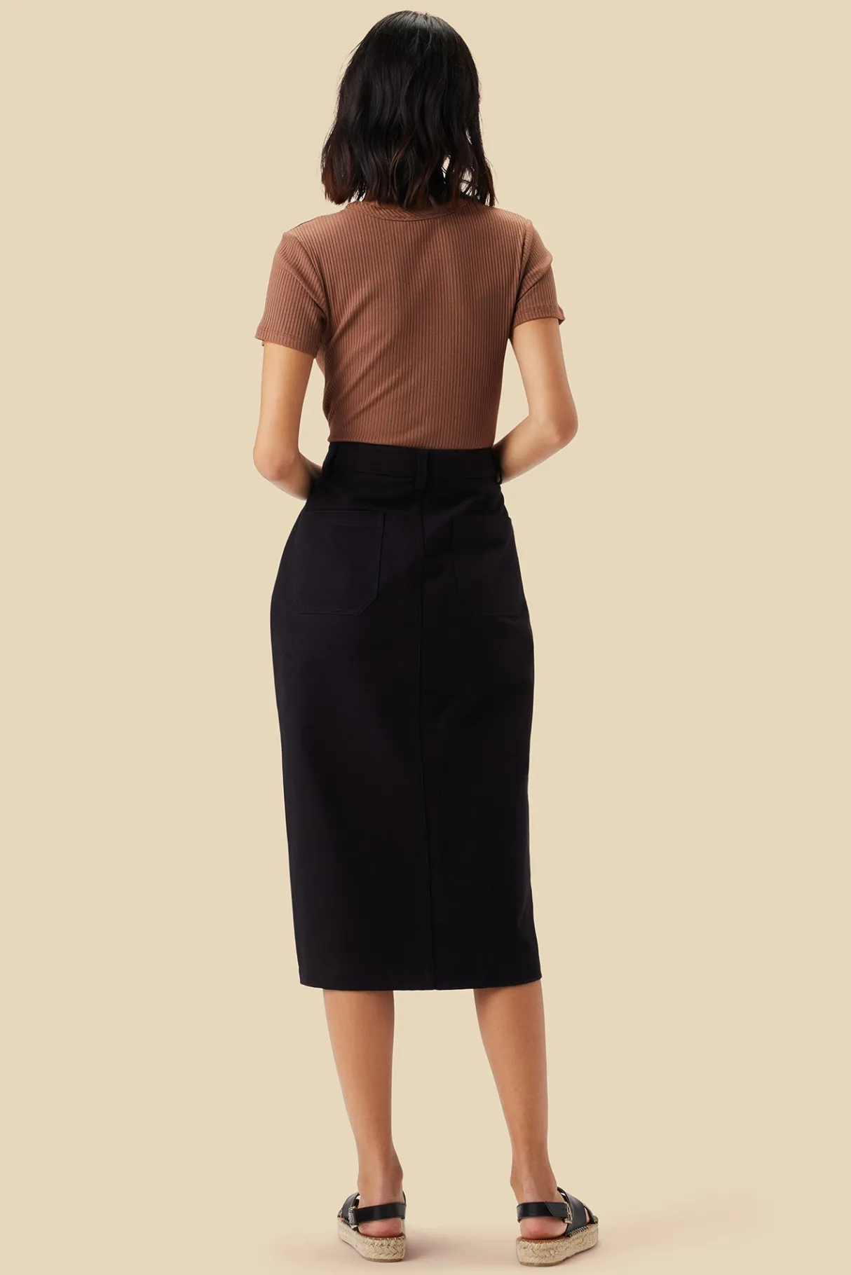 Amour Vert Lina Organic Cotton Skirt Black Fashion
