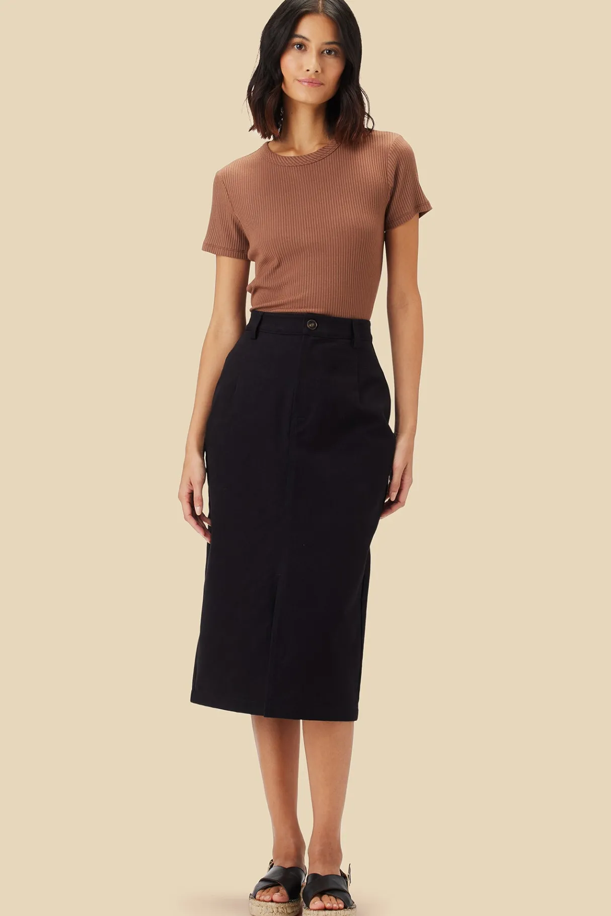 Amour Vert Lina Organic Cotton Skirt Black Fashion
