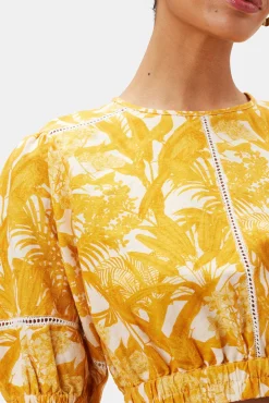 Amour Vert Lisa Cotton Linen Top ToileMandarine Sale