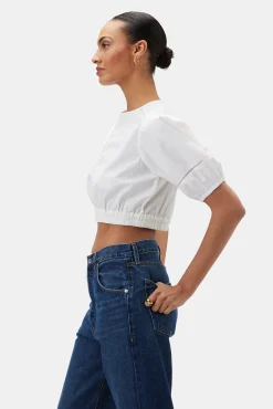 Amour Vert Lisa Organic Cotton Poplin Top White Online