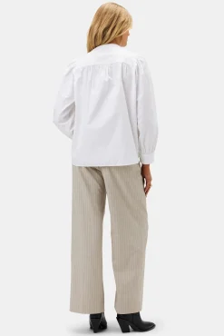 Amour Vert Lucie Organic Cotton Poplin Blouse White Fashion