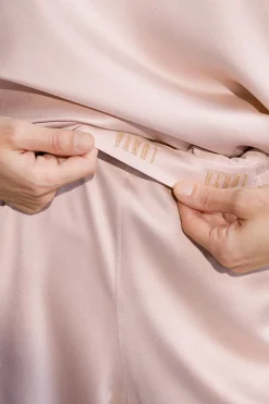 Amour Vert Lunya Washable Silk Tee Pant Set DelicatePink Hot