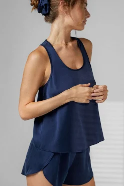 Amour Vert Lunya Washable Silk Tulip Back Set DeepBlue New