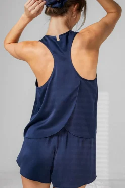Amour Vert Lunya Washable Silk Tulip Back Set DeepBlue New