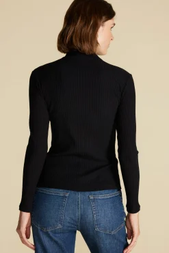 Amour Vert Lux Paris Rib Turtleneck Black Outlet