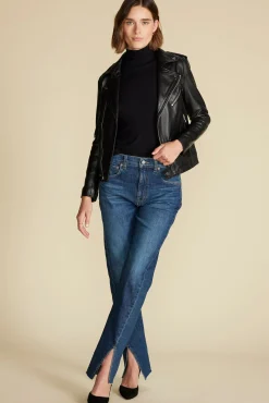 Amour Vert Lux Paris Rib Turtleneck Black Outlet