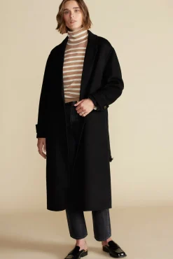 Amour Vert Lya Felted Wool Coat Black Clearance