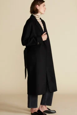 Amour Vert Lya Felted Wool Coat Black Clearance