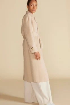 Amour Vert Lya Felted Wool Coat OatBeige Discount